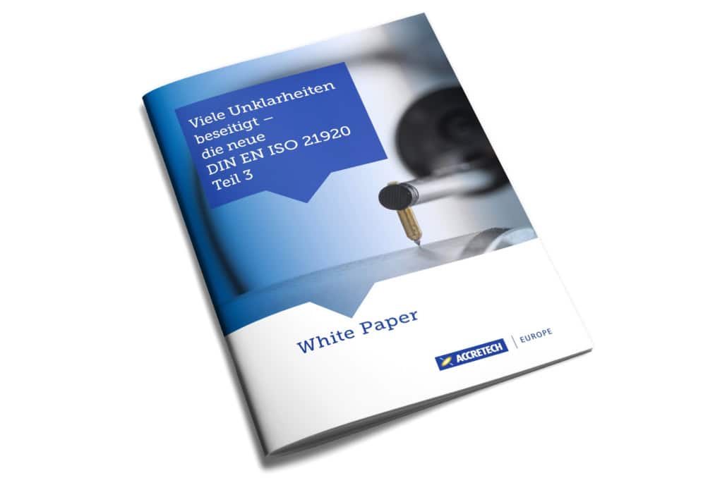 Hier sehen Sie das Deckblatt des Whitepapers mit dem Titel "Alle Unklarheiten beseitigt - die neue DIN EN ISO 21920 Teil 3"